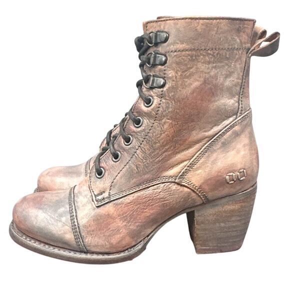 Bed Stu Judgement Combat Boots 6 Cobbler Pinkish Brown Granny Western Grunge USA - Picture 7 of 16